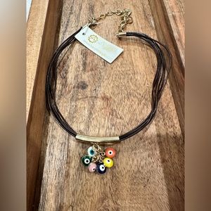 NWT Amrita saying evil eye cluster choker necklace super cute!